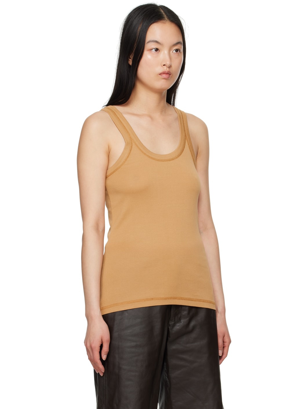 Orange Rib Tank Top - 2