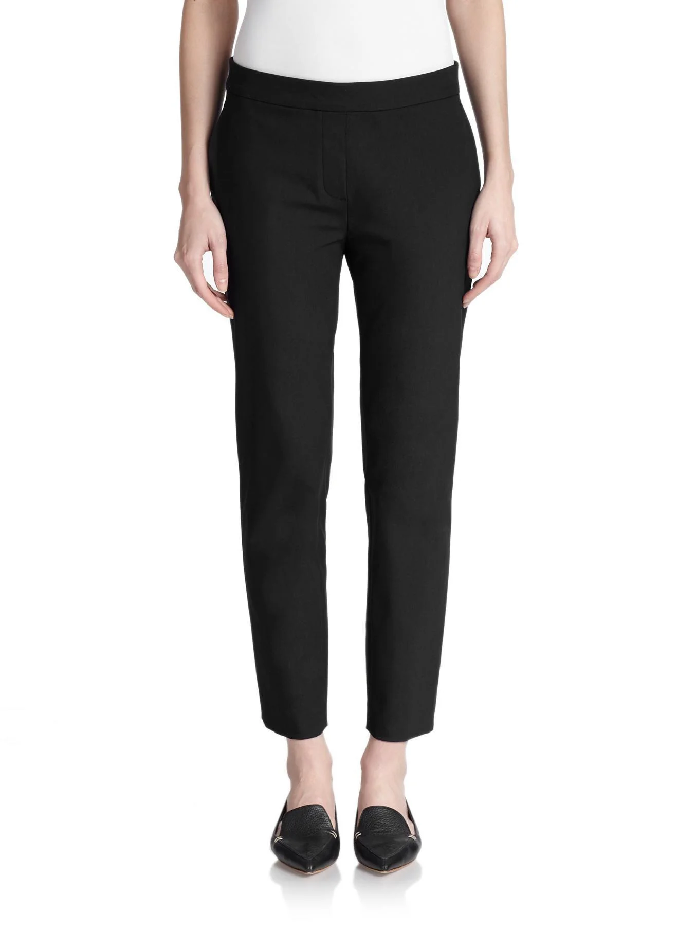 Women's Thaniel Twill Slim-Fit Crop Pants - Black - 1