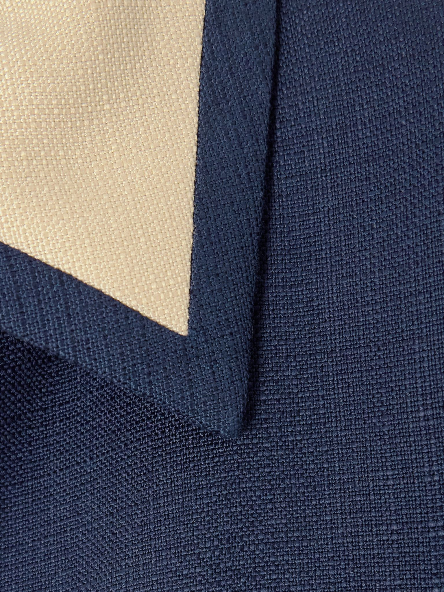Belted two-tone canvas jacket Navy - 4