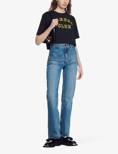 Sandro Patch-pocket flared high-rise jeans outlook