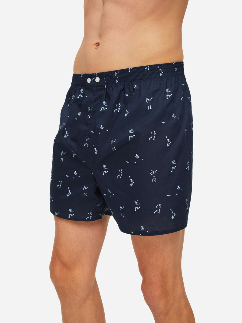 Men's Classic Fit Boxers Nelson 91 Cotton Batiste Navy - 6
