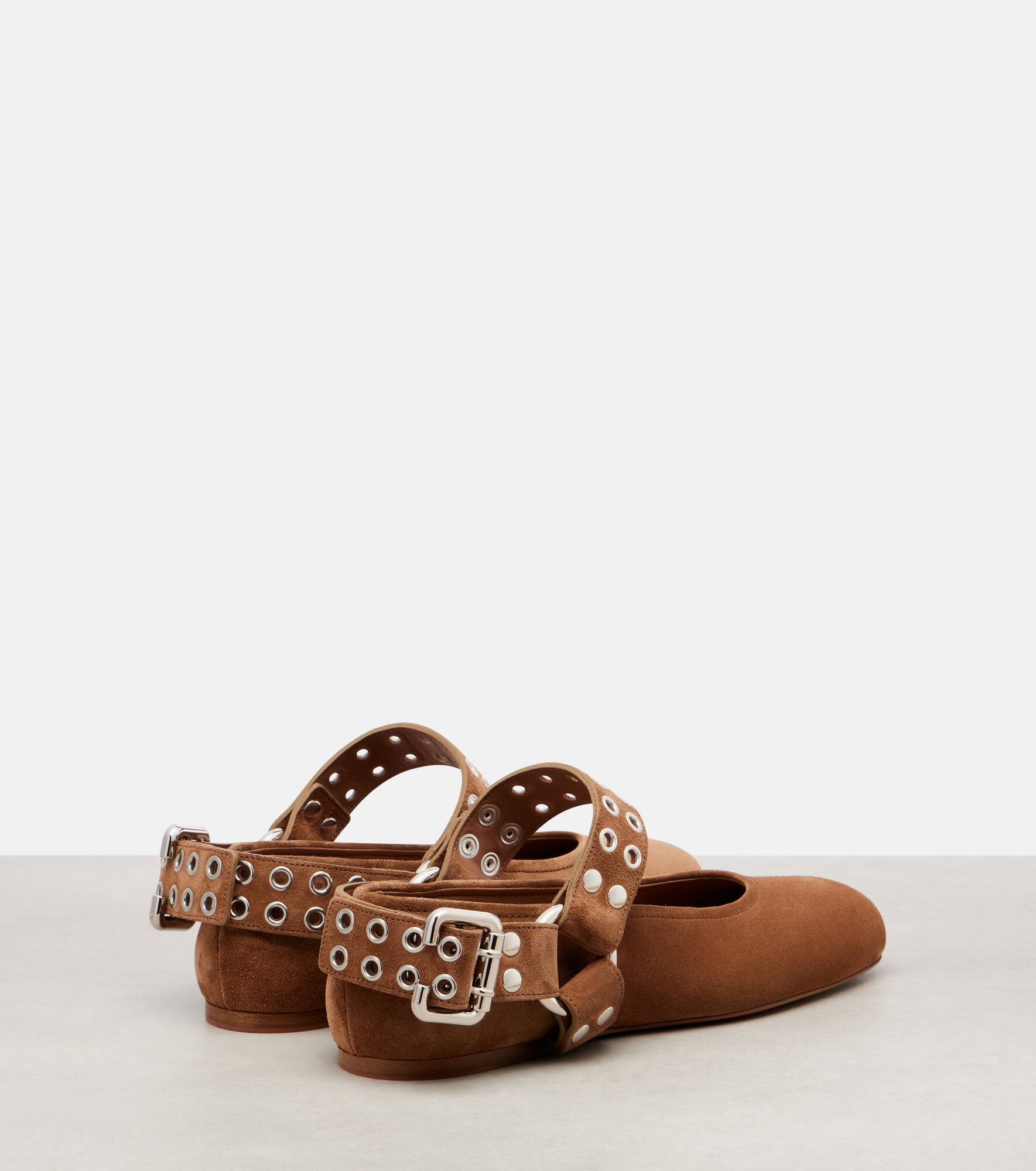 Biker suede Mary Jane flats - 2