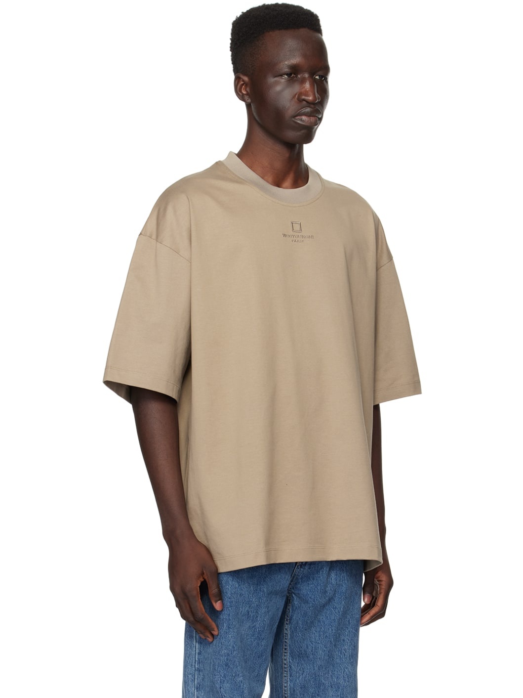 Beige Embroidered T-Shirt - 2