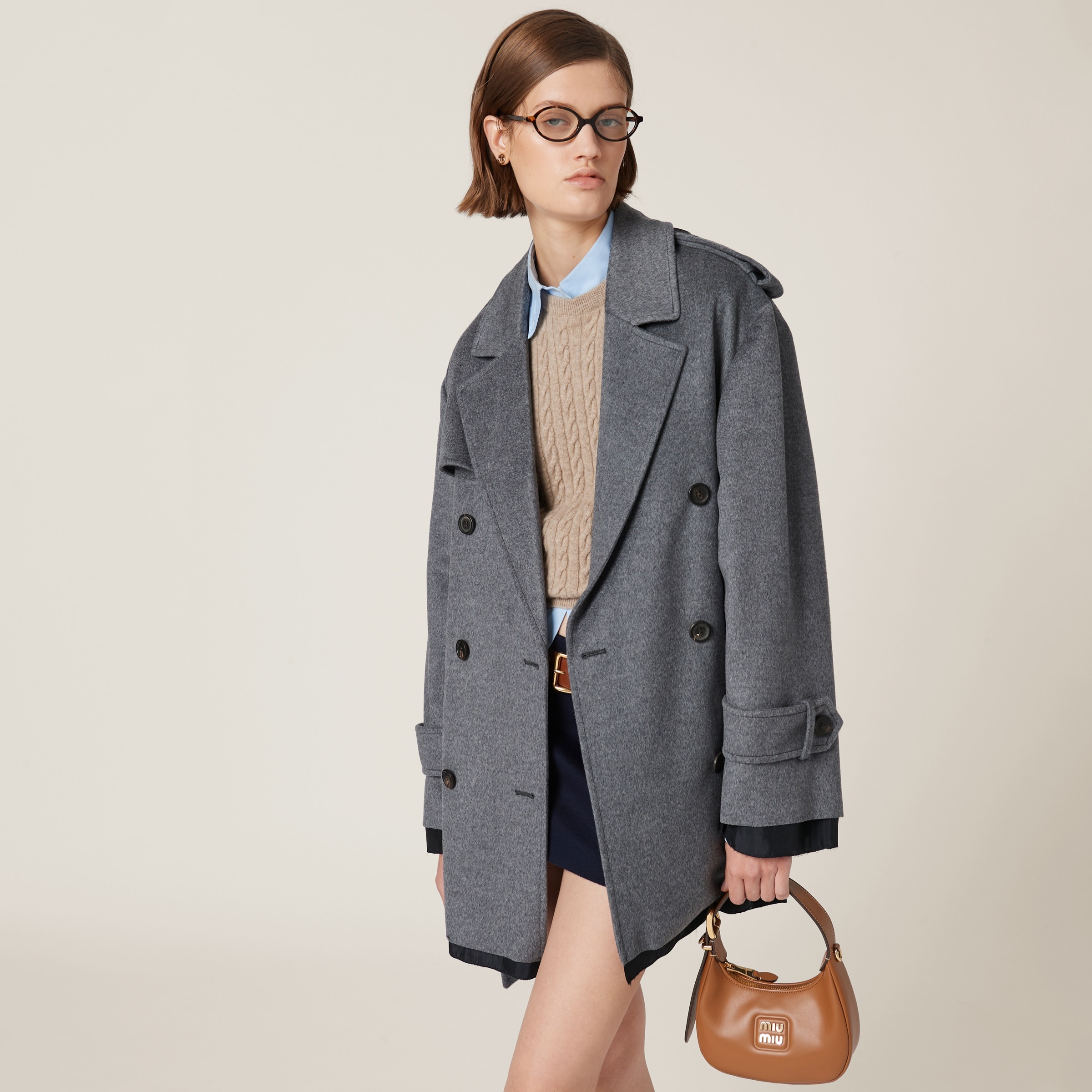 Double-breasted velour coat - 4