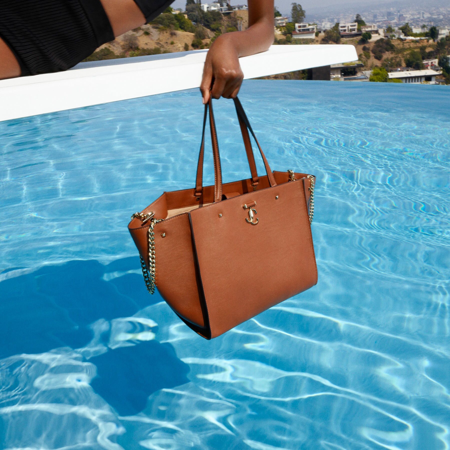 Varenne Tote Bag
Dark Tan Fine Shiny Calf Leather Tote Bag with Light Gold JC Emblem - 9