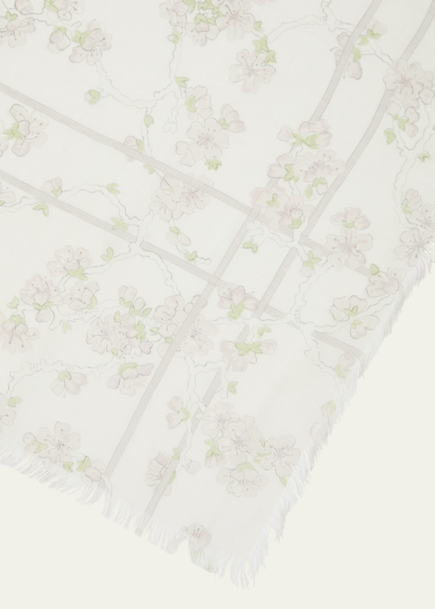 Cherry Blossom Linen & Silk Stole - 4
