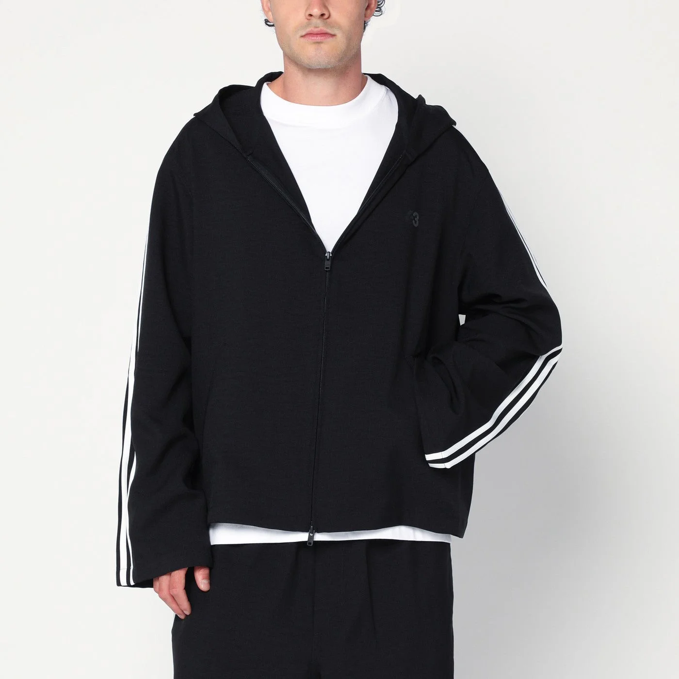 3-Stripes black zip/cardigan - 1