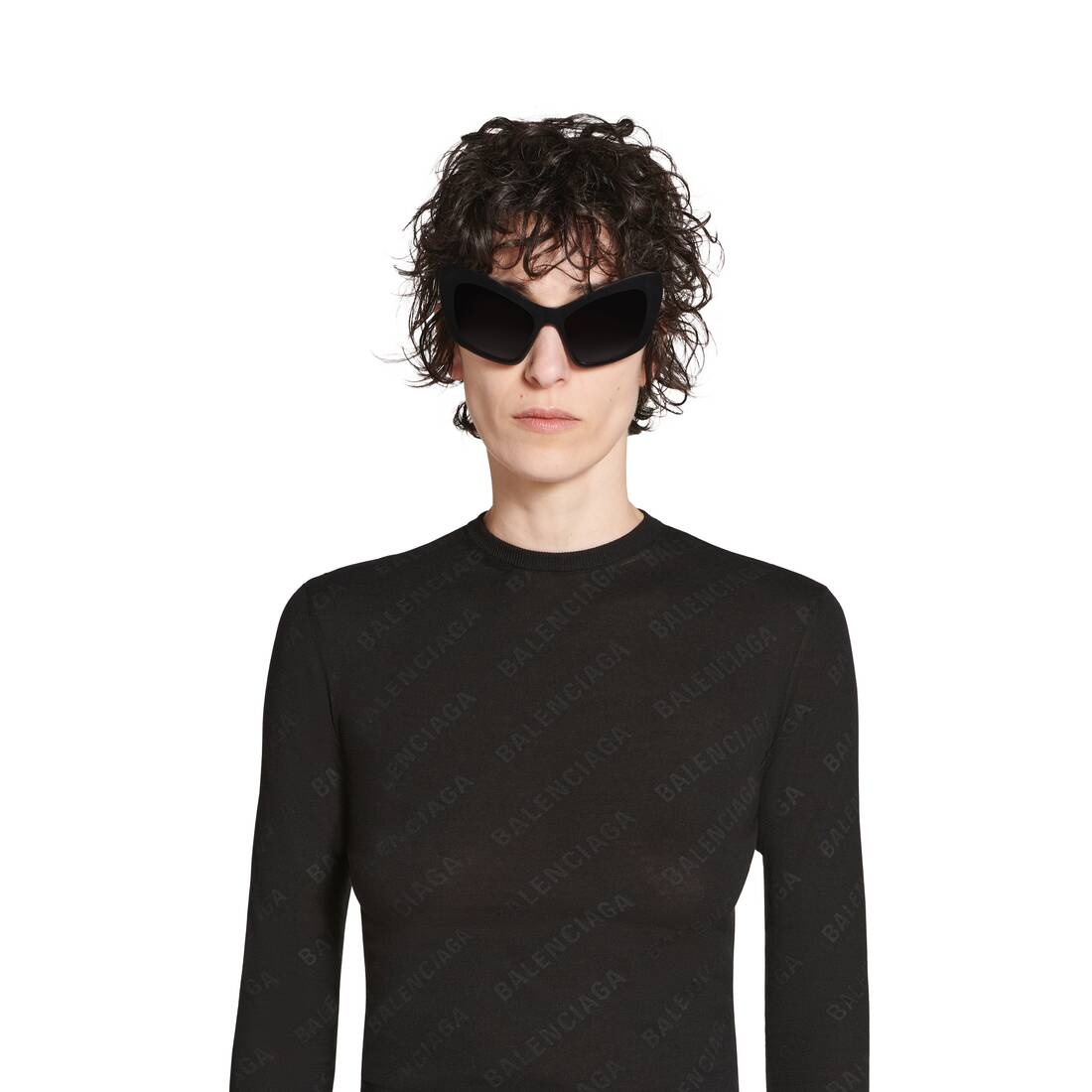 Women's Mini Allover Logo Sweater in Black - 5