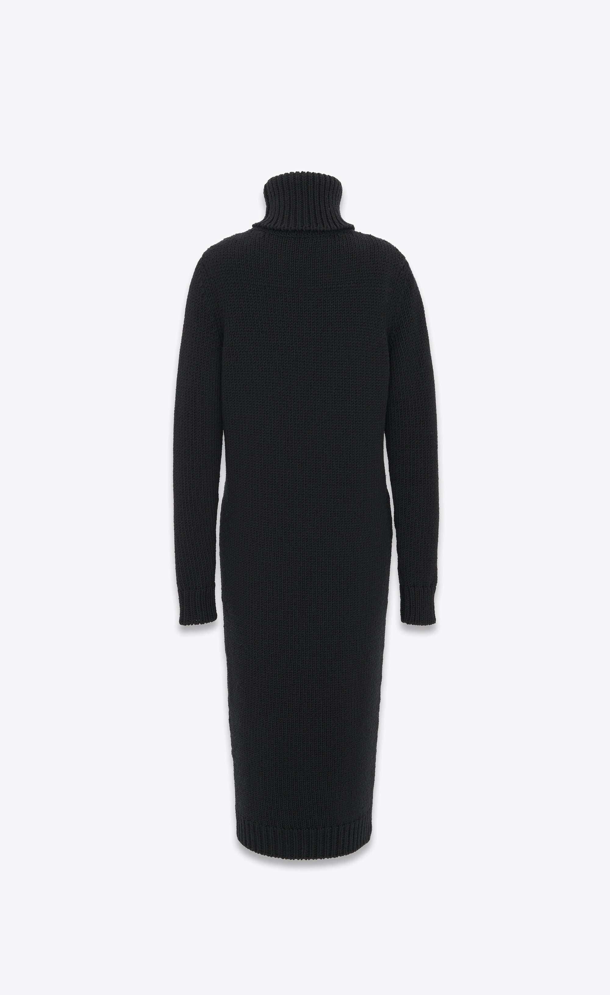 long turtleneck dress in wool - 3