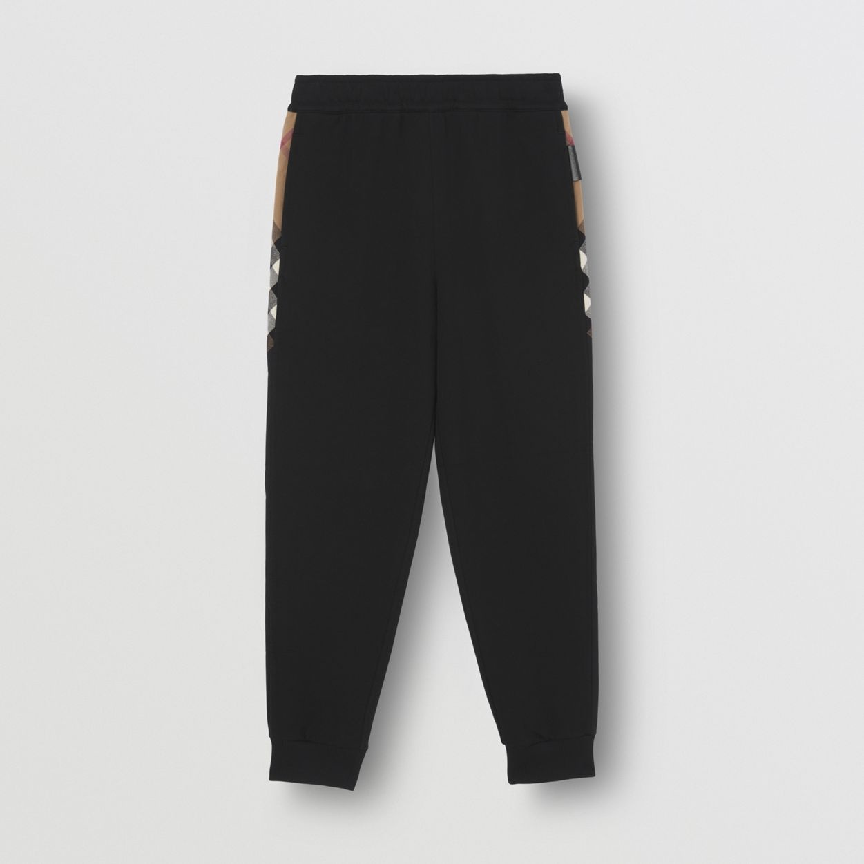 Check Panel Cotton Jogging Pants - 1