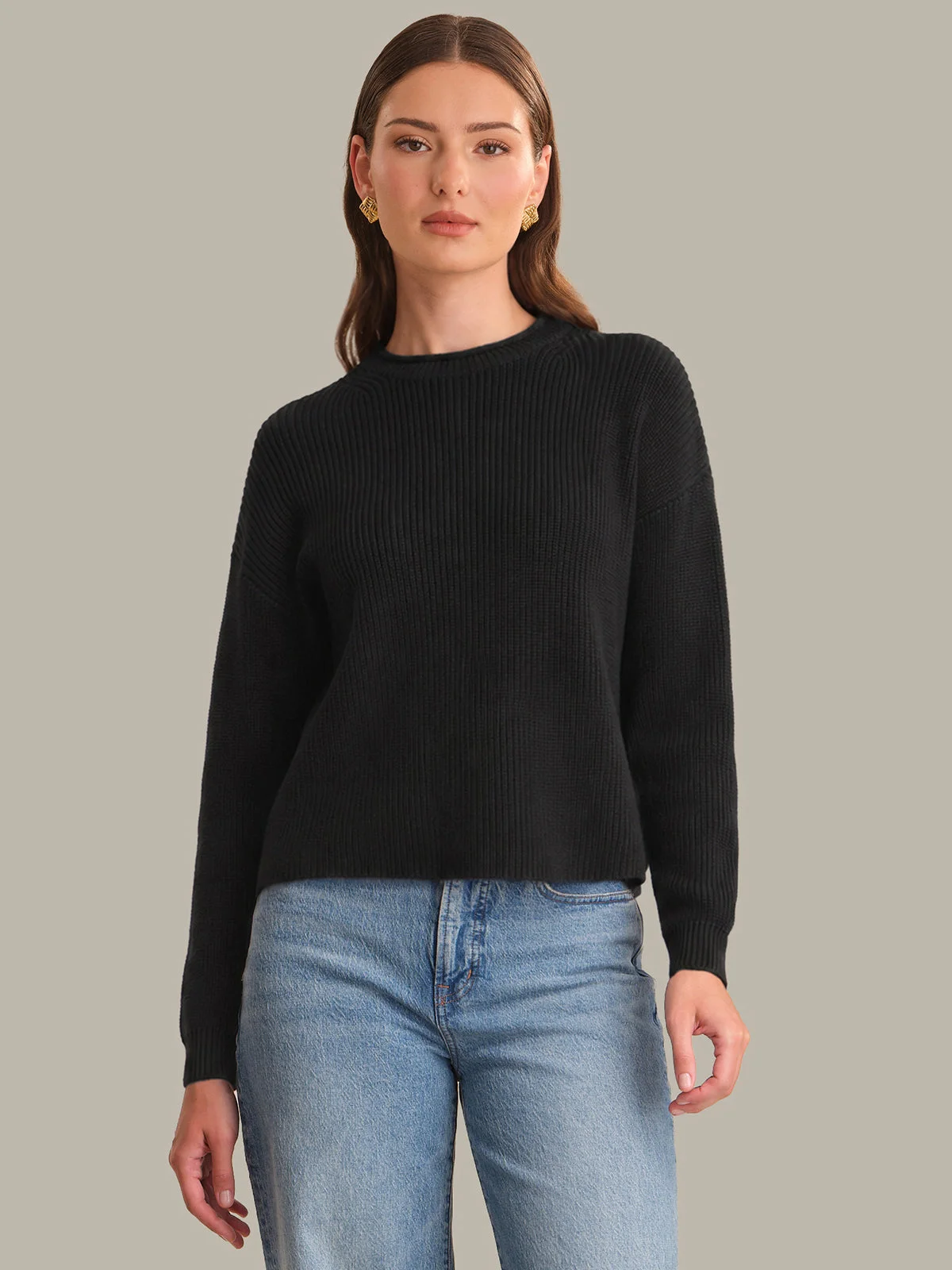 Daphne: Cropped Cotton Pullover - 1