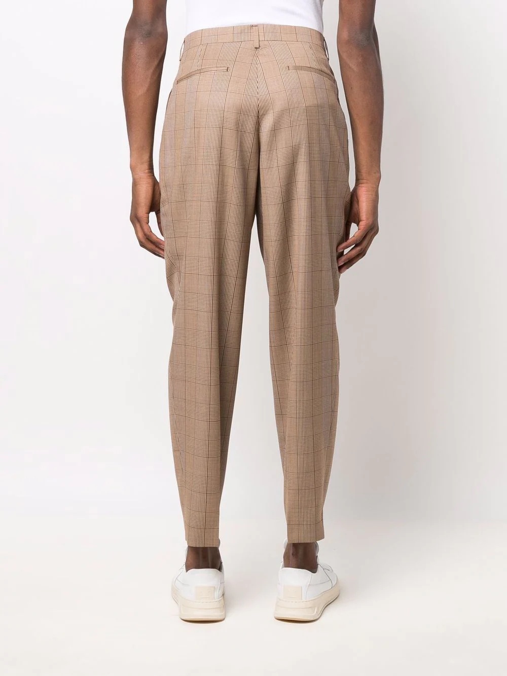 plaid tapered trousers - 4