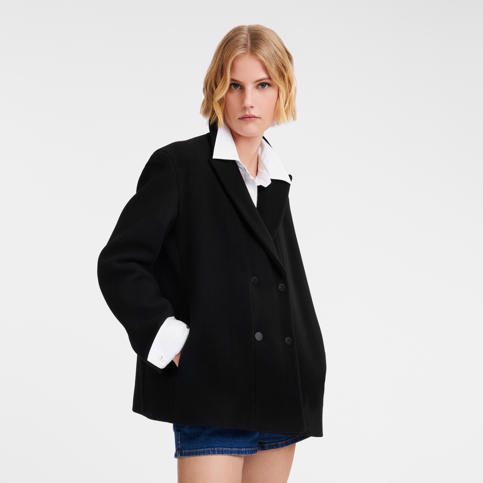 Straight peacoat Black - OTHER - 4