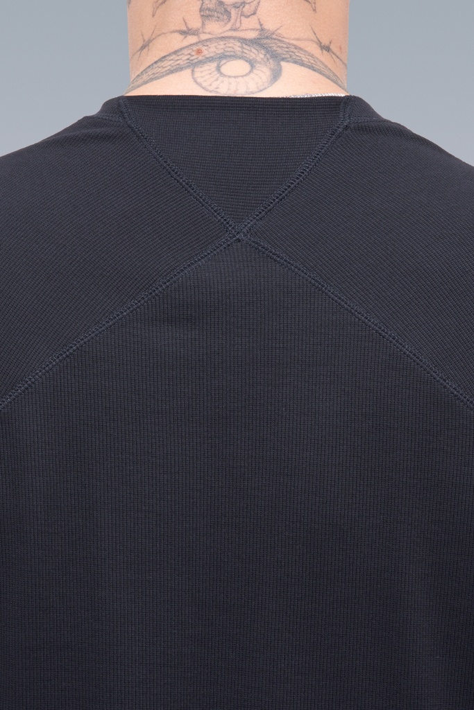 S27-PR Cotton Rib Longsleeve Shirt Black, Size: Medium - 12