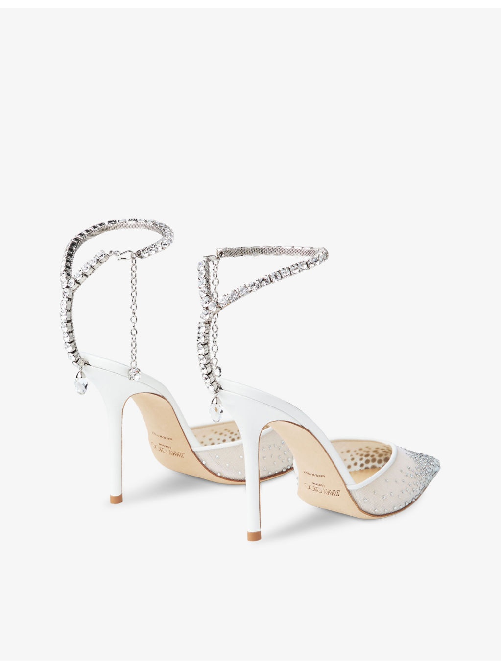 Saeda 100 crystal-embellished mesh heeled courts - 4