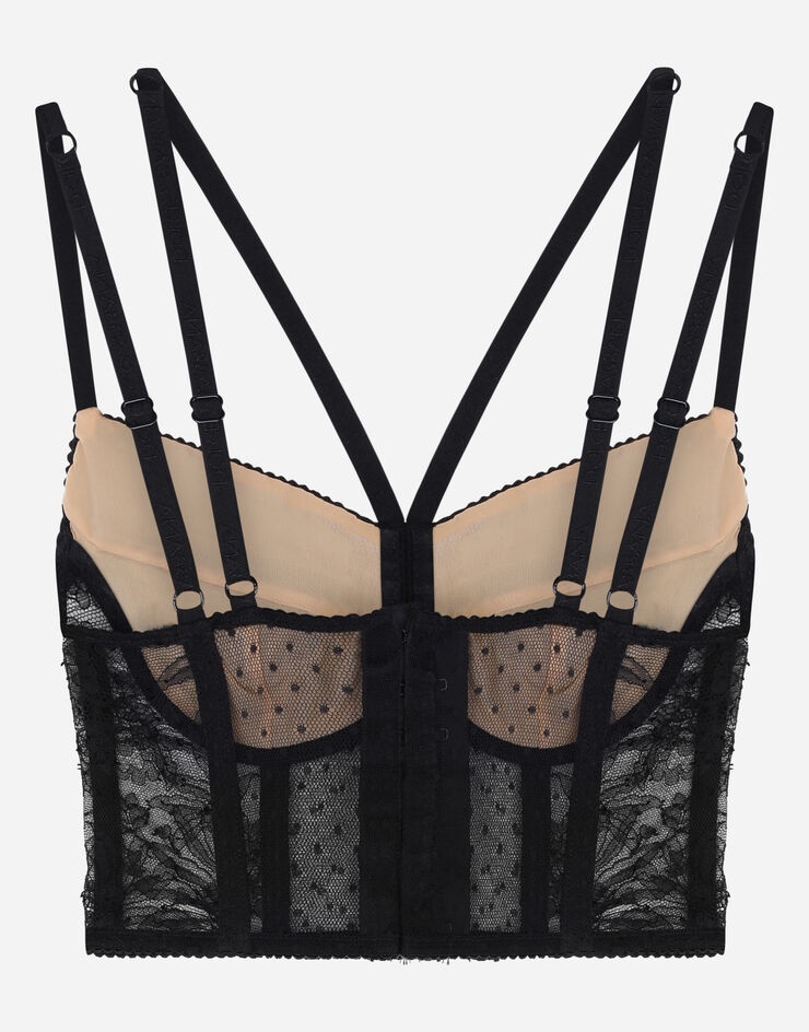 Lace lingerie bustier with straps - 3