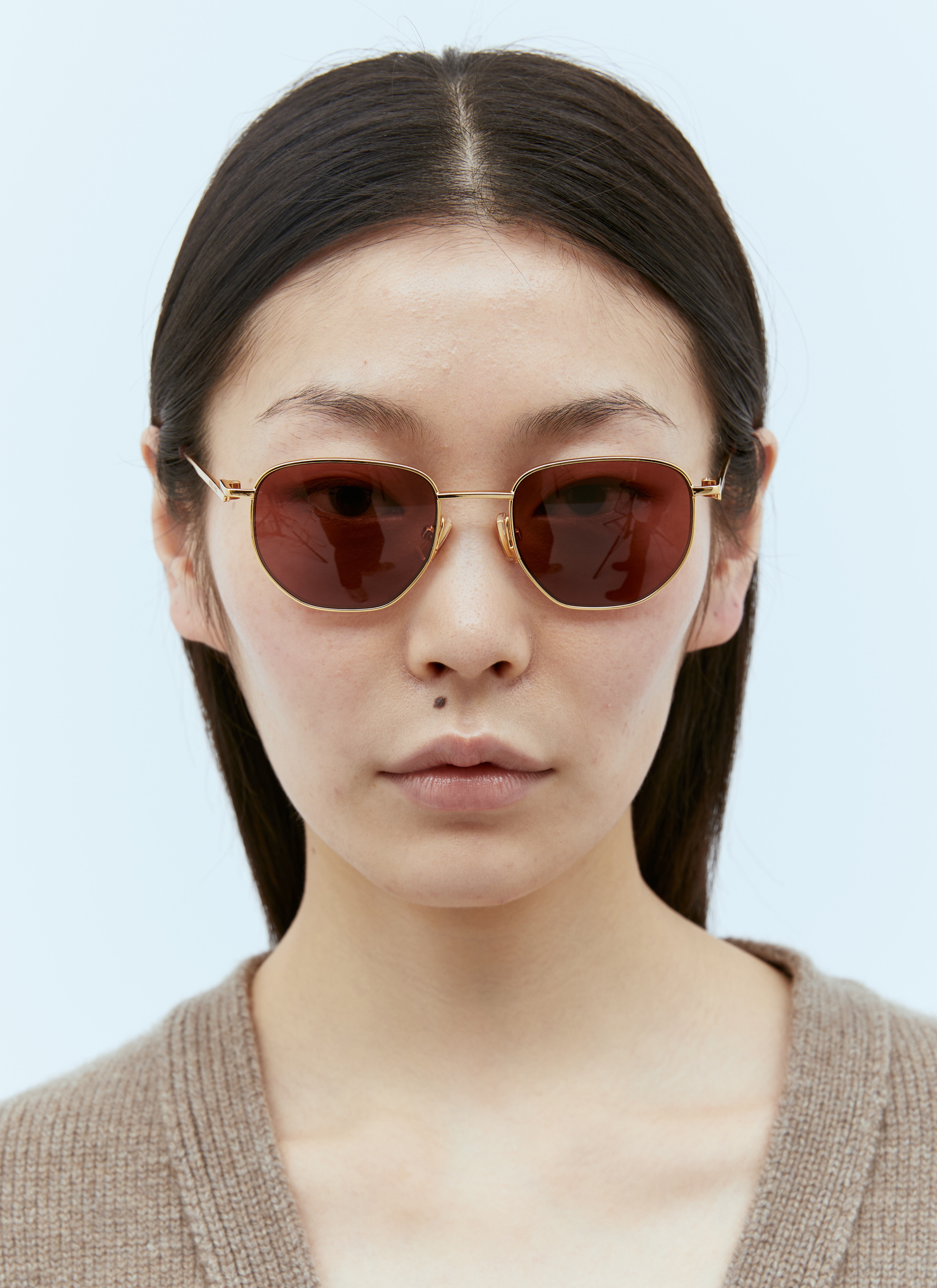 Bottega Veneta Split Panthos Sunglasses | lncc | REVERSIBLE
