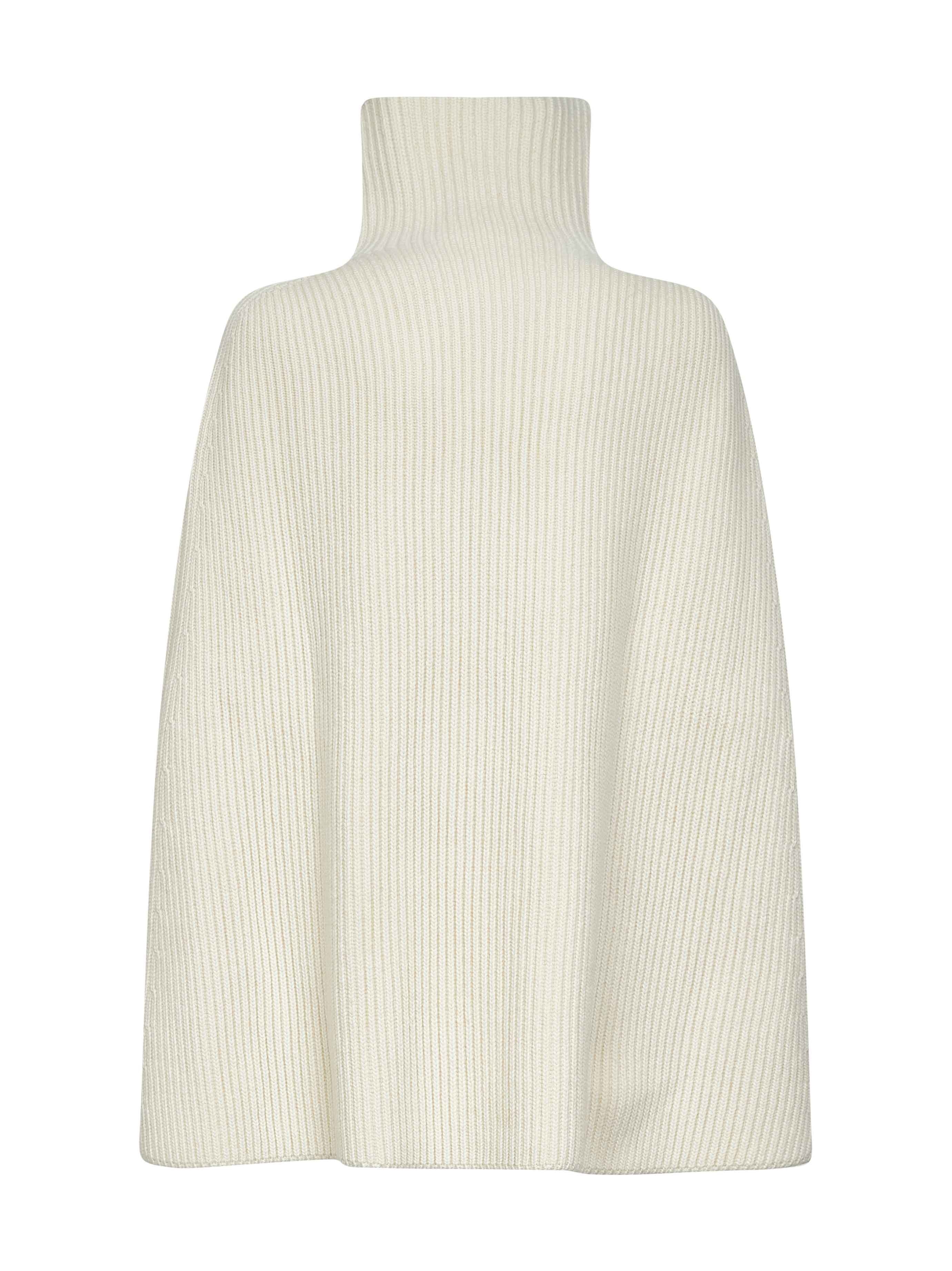Ecru wool high-neck cape - 2