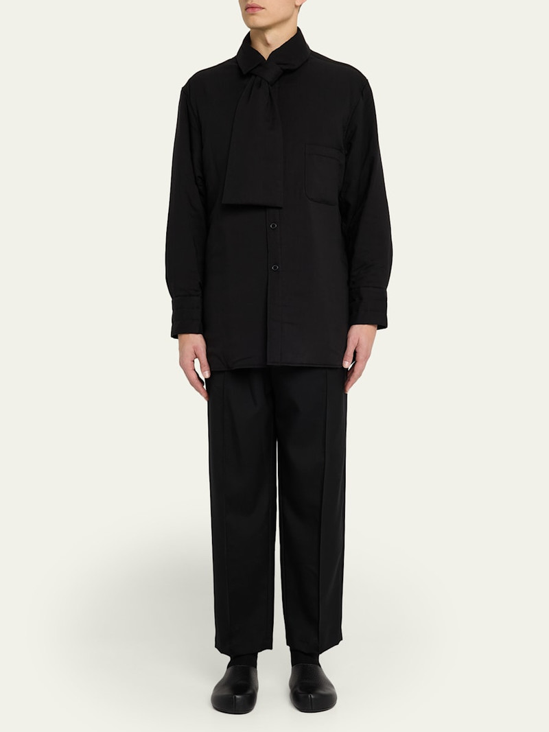 Yohji Yamamoto Men's Cellulose Lawn Stole Detail Padded Shirt outlook