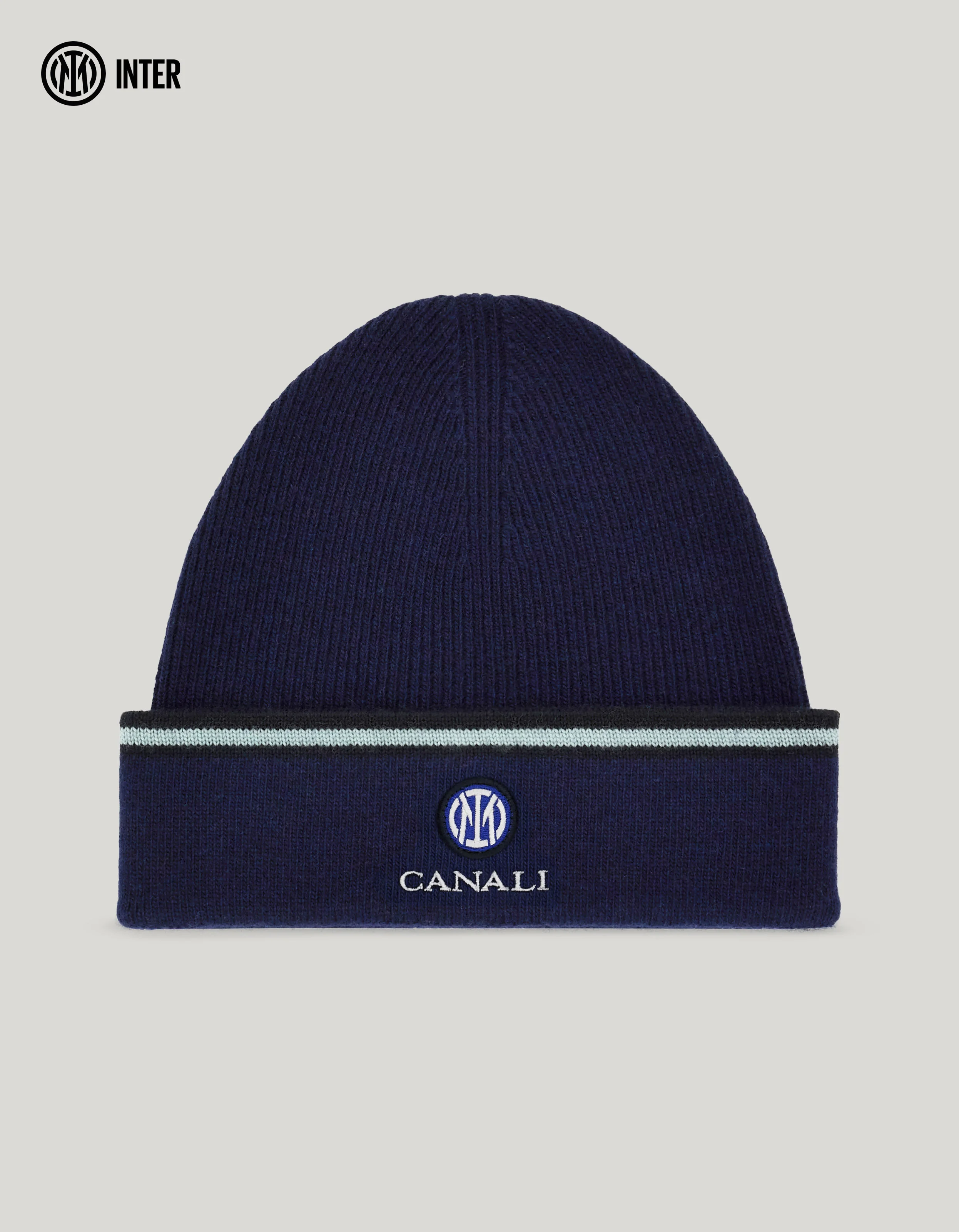 BLUE WOOL AND CASHMERE BLEND HAT - INTER COLLECTION - 1