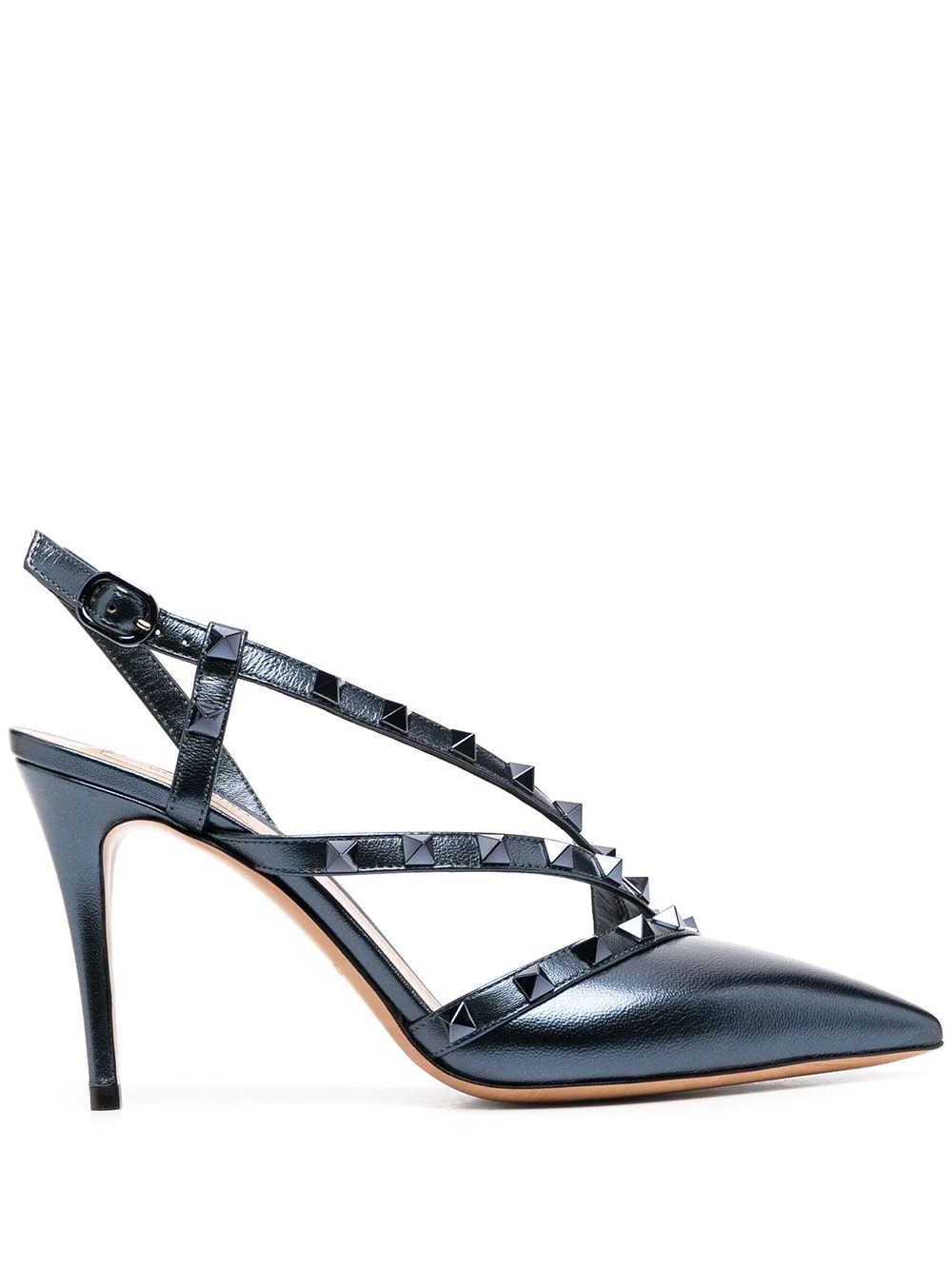 Rockstud 100mm slingback pumps - 1