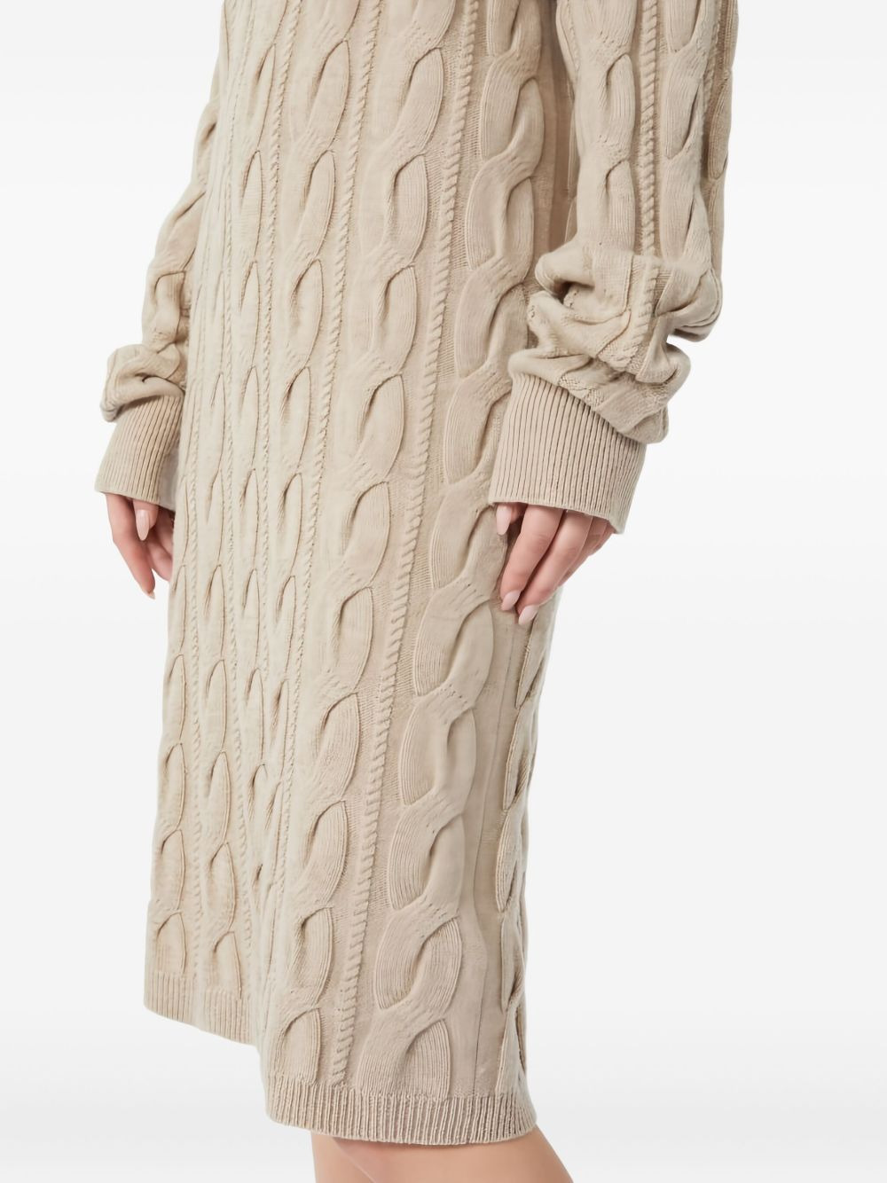 cable-knit off-shoulder midi dress - 5