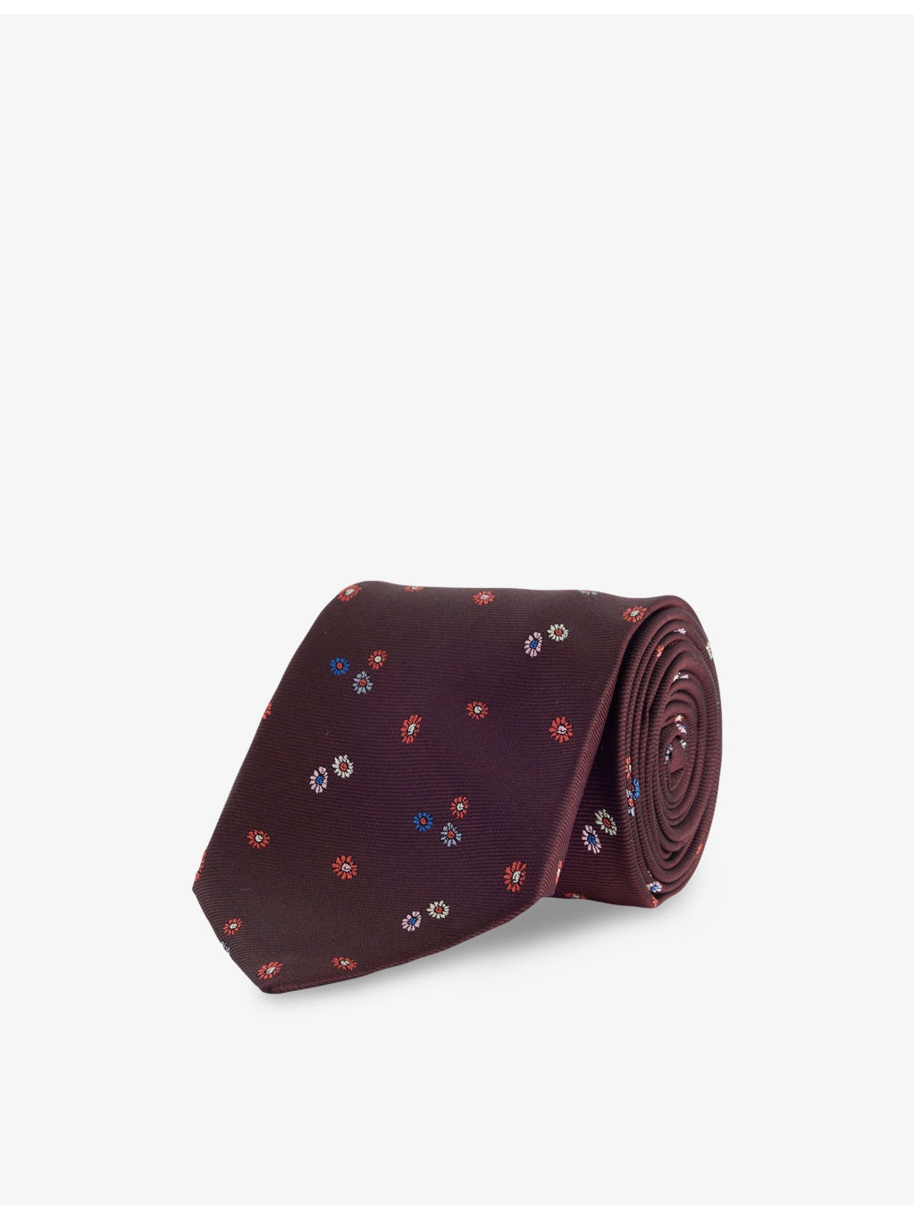 Jacquard-Floral Silk Tie - 1