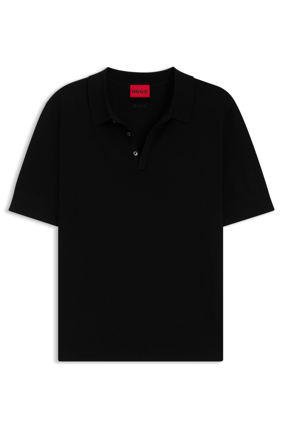 KNIT POLO WITH COVERED PLACKET - 1