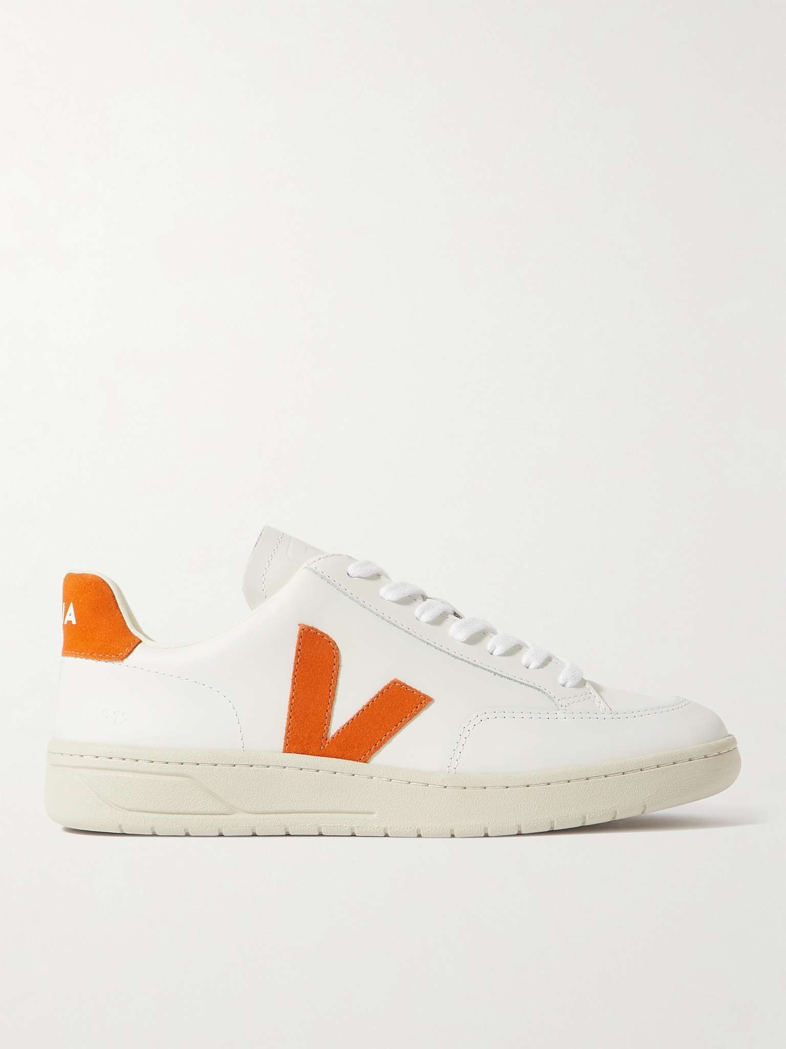 V-12 Suede-Trimmed Leather Sneakers - 1