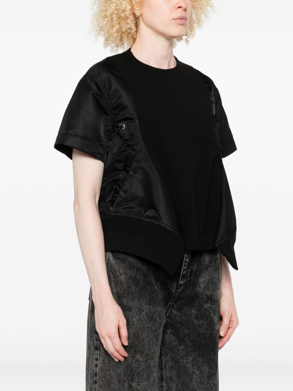 Sacai Women Cotton And Nylon T-Shirt - 3