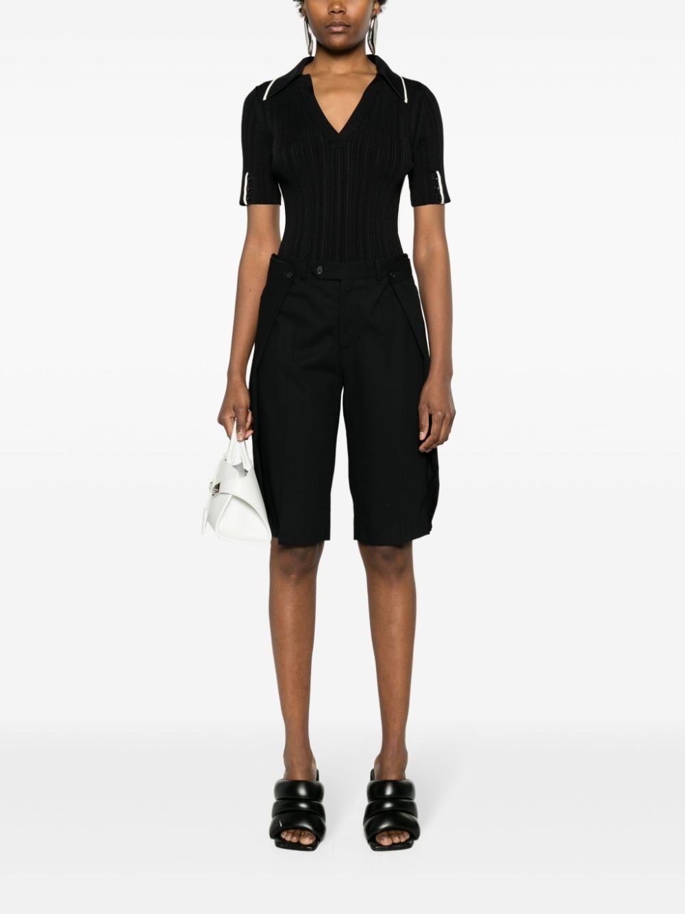 V-neck ribbed polo shirt - 3