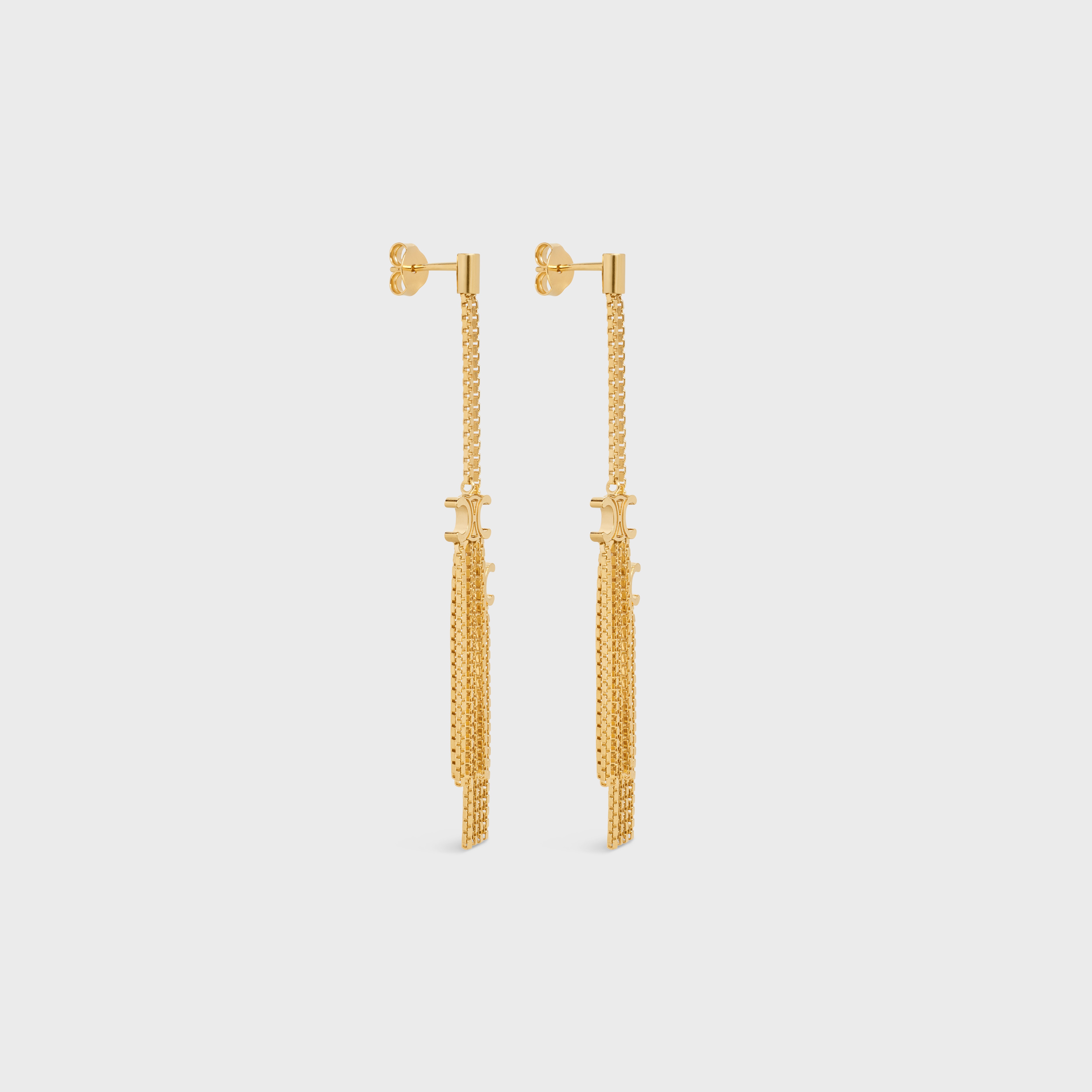 Triomphe Folk Pompon Earrings in Brass with Gold Finish - 2
