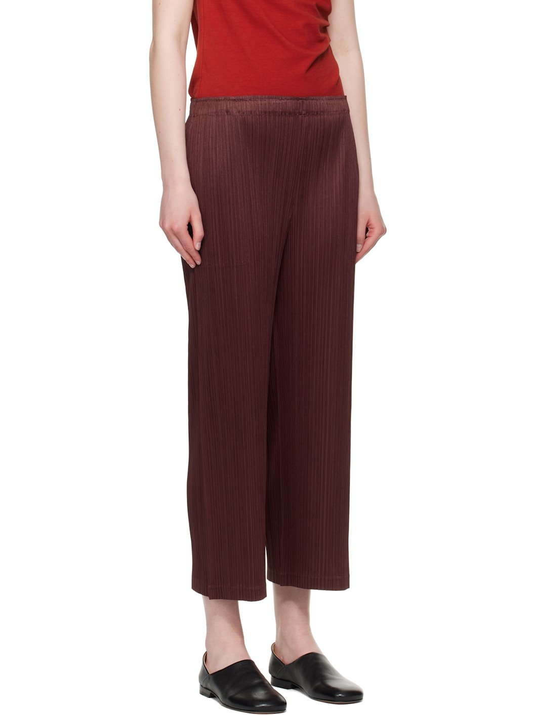 Burgundy Loop Trousers - 2