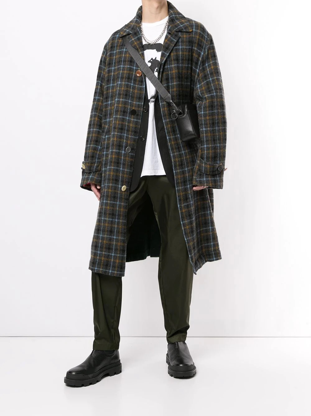 oversized check coat - 2