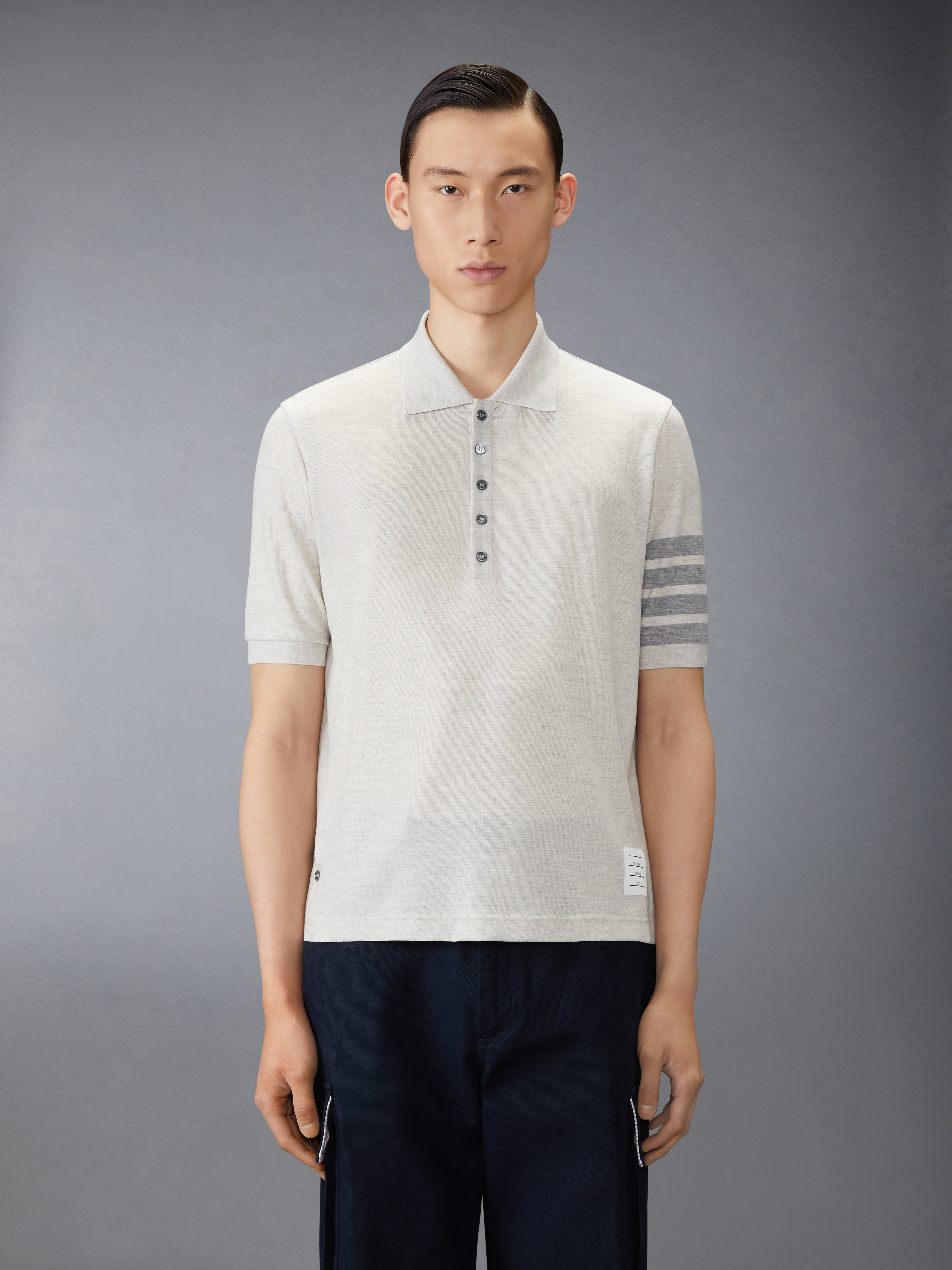 WOOL JERSEY 4-BAR POLO - 2