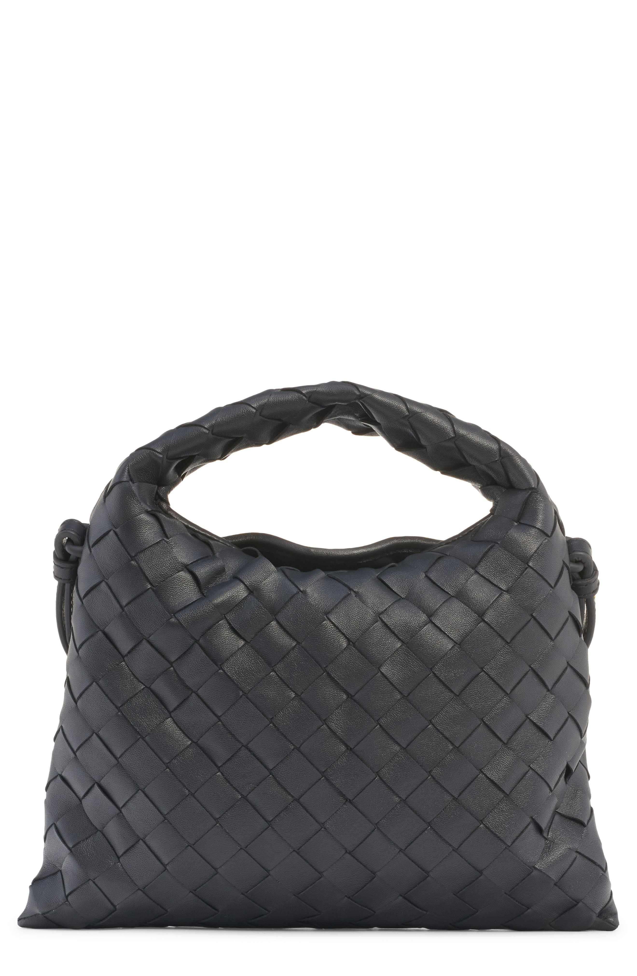 Bottega Veneta Mini Hop Intrecciato Leather Hobo Bag in Shadow at Nordstrom - 1