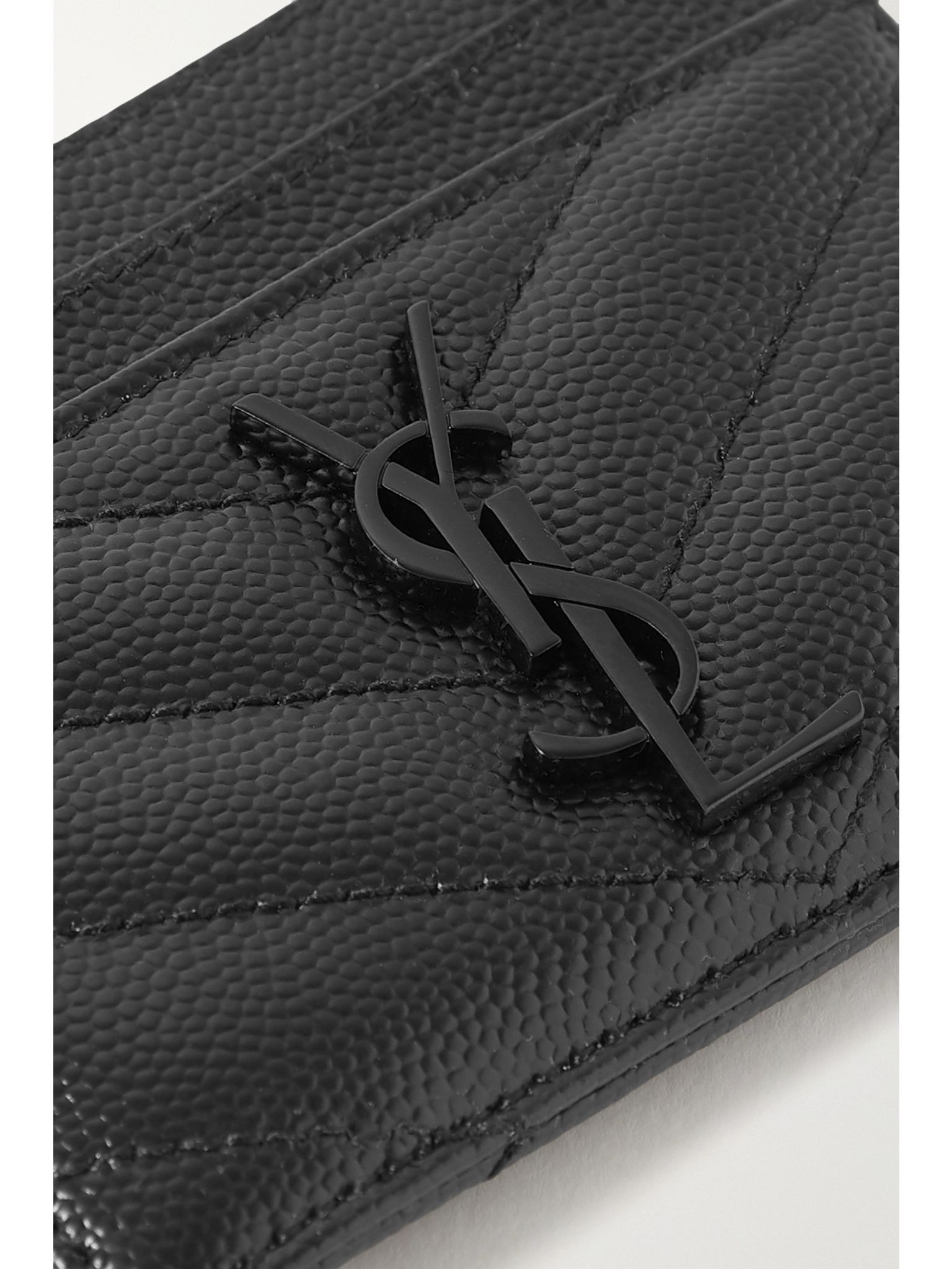 Monogramme quilted textured-leather cardholder Black - 2
