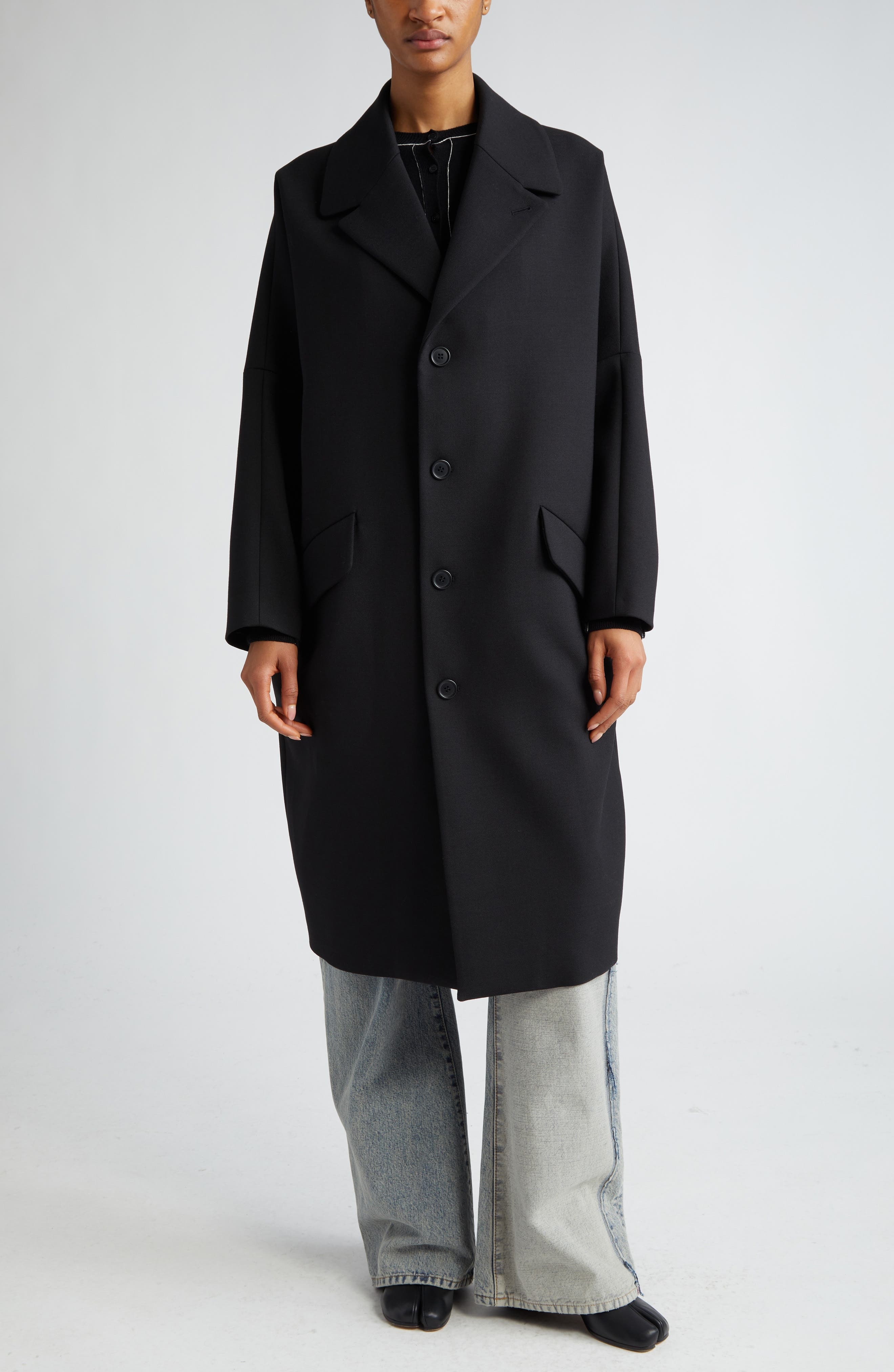 Oversize Stretch Gabardine Coat - 2