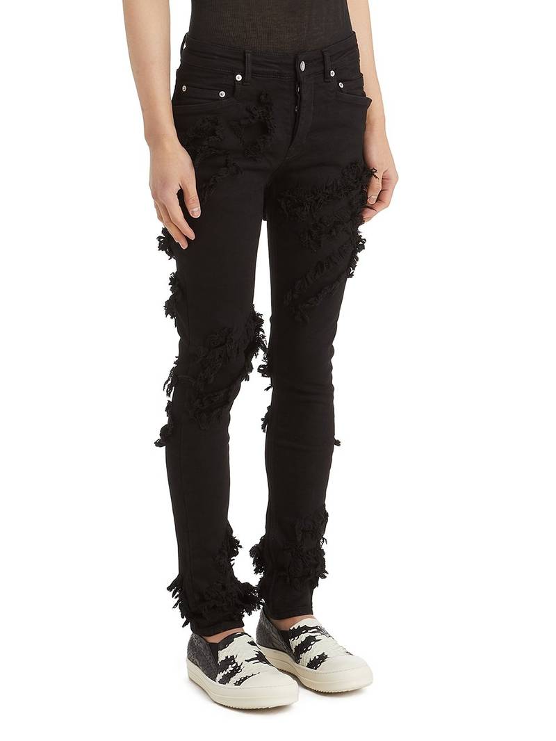 Rick Owens DRKSHDW RICK OWENS DRKSHDW Distressed Skinny Jeans Black outlook