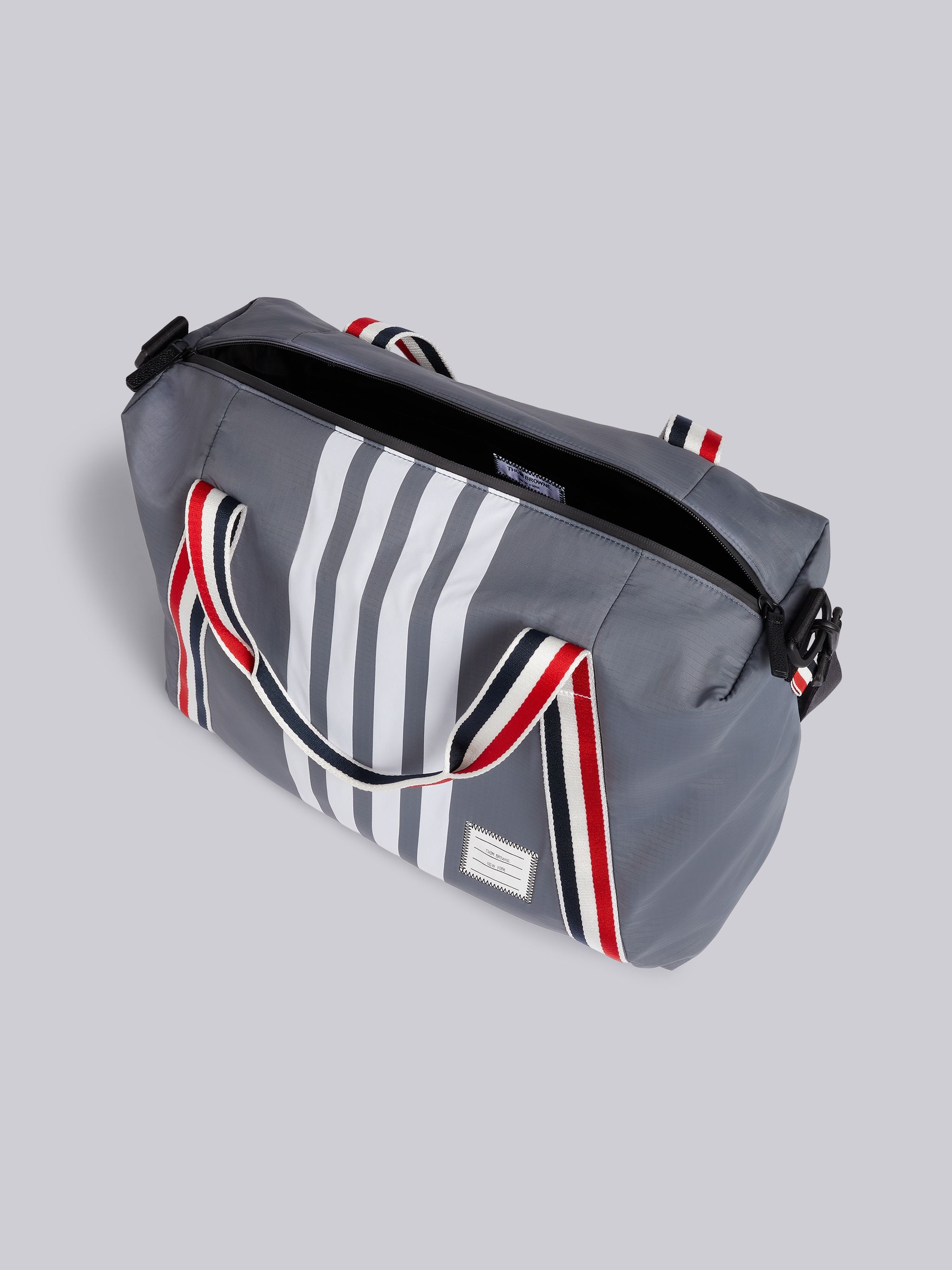 Medium Grey Ripstop Tricolor Webbing 4-Bar Crossbody Gym Bag - 5