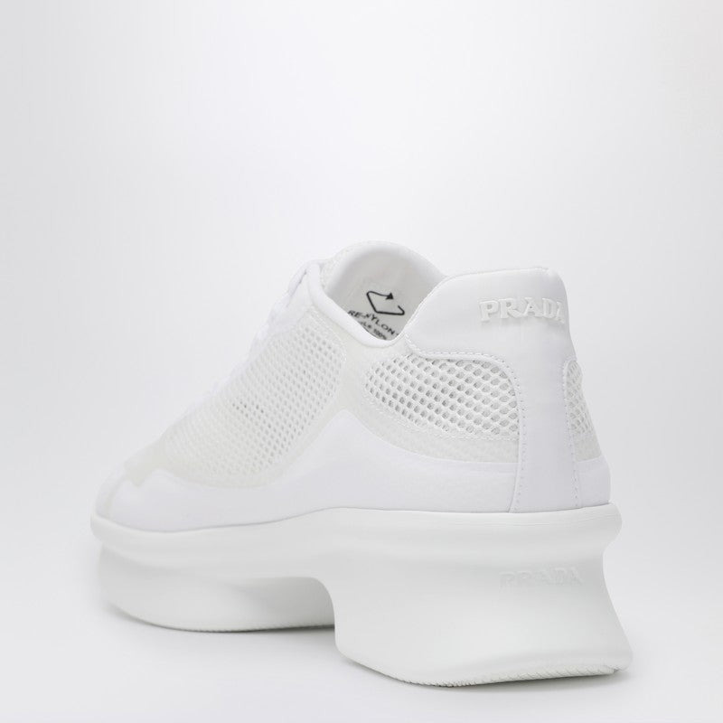 Prada White Fabric And Mesh Low-Top Sneaker Women - 2