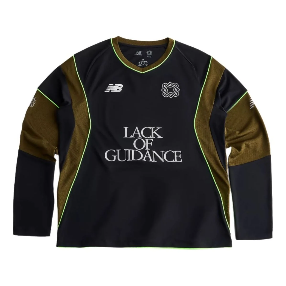 New Balance x Lack of Guidance Long Sleeve Jersey 'Black Dark Olive' MT6249F5BK - 1