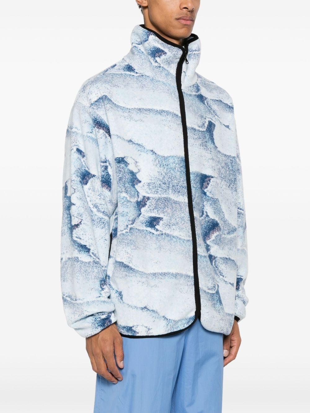 Salt abstract-print zip-up jacket - 3
