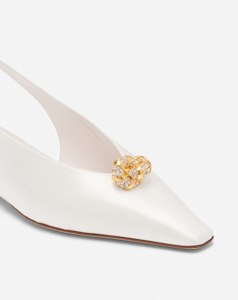 SATIN SWING SLINGBACK MULE WITH MELODY JEWEL 5