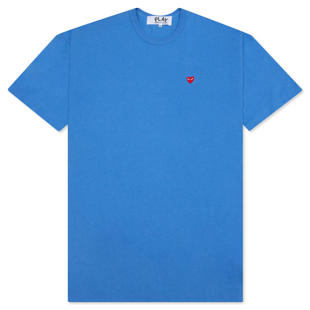 COMME DES GARCONS PLAY SMALL RED HEART T-SHIRT - BLUE - 1