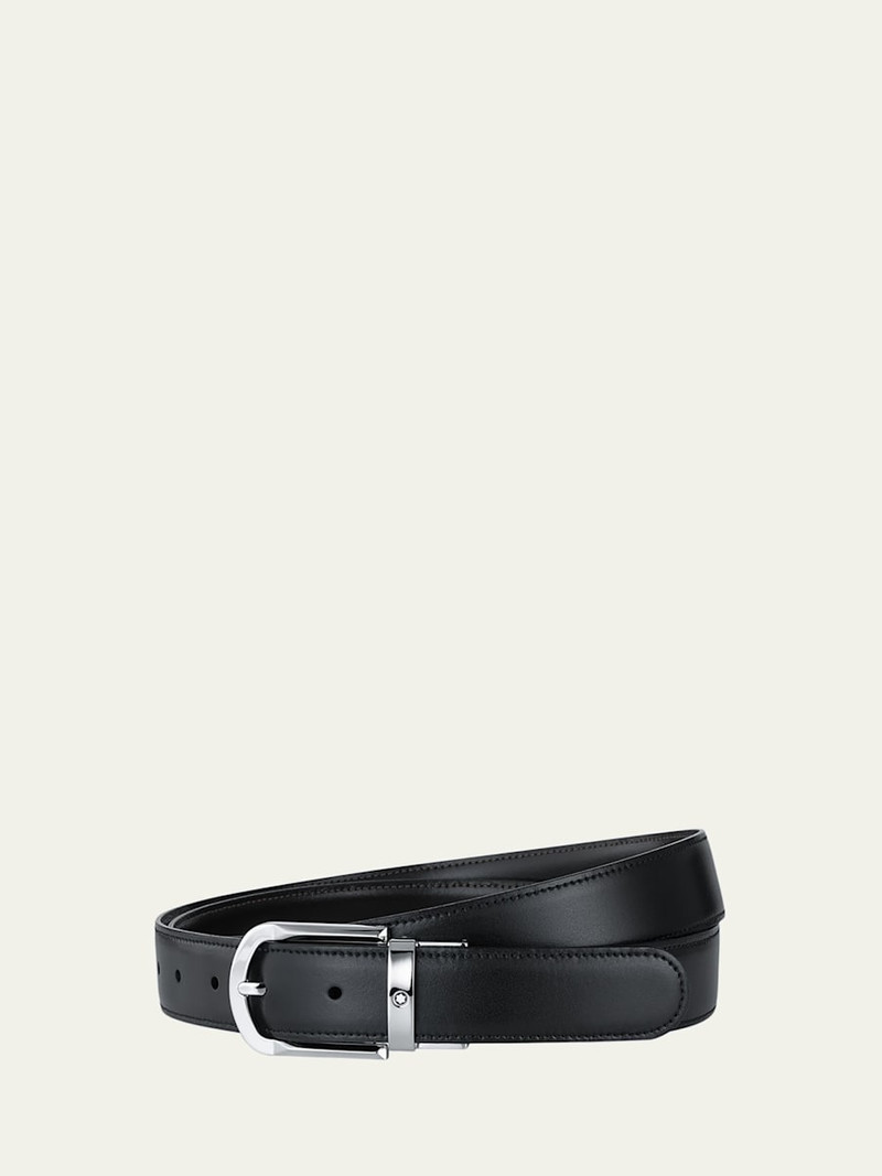 Men's Horseshoe-Buckle Reversible Leather Belt 1