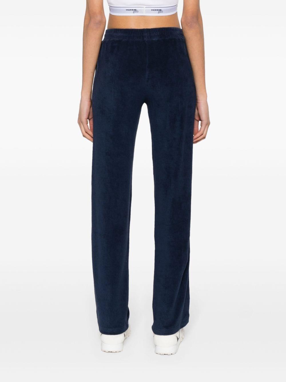 logo-embroidered terry-cloth trousers - 4