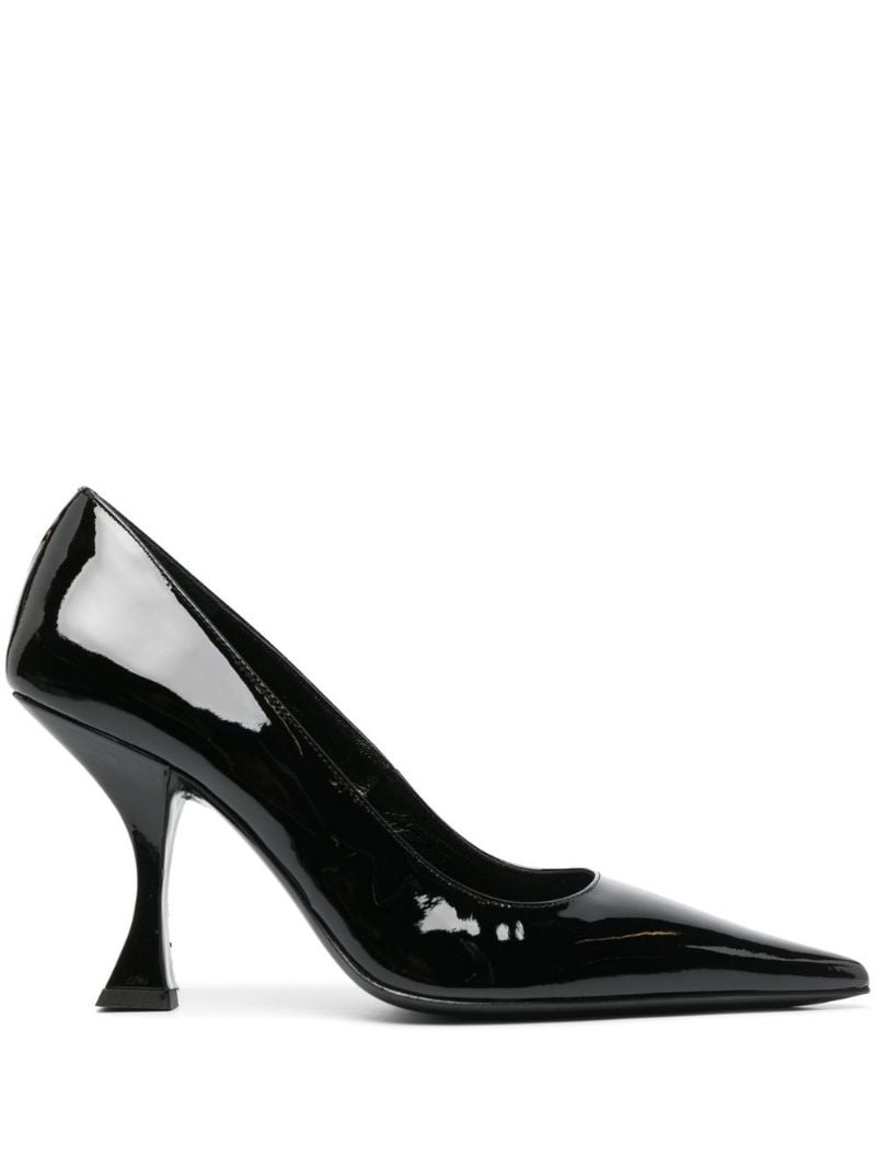 pointed 95mm patent-leather pumps - 1