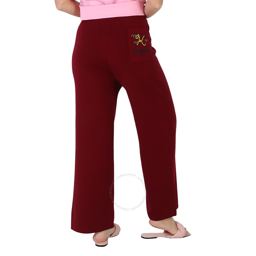 Kenzo Ladies Bordeaux Tiger Tail K Flared Trousers - 6