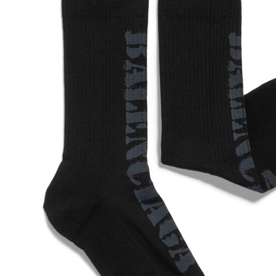 BALENCIAGA Stencil Type Socks in Black/grey outlook